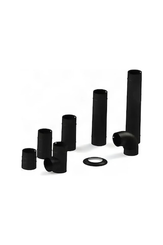 5 Tam Boru 1 Dirsek 1 Ayna Mat Antresit Soba Borusu 5 Adet 70 Cm Boru 1 Adet Dirsek 1 Adet Ayna