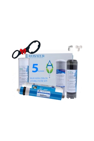 İhlas Aura Cebilon Uyumlu Açık Kasa 5'li Lüx 10" Su Arıtma Filtre Seti Benc Membranlı