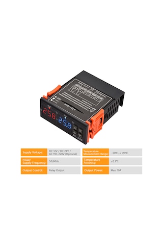 Vkemall Stc-3008 Akıllı İki Yollu Sıcaklık Kontrol Cihazı - Isıtma/soğutma/ayarlama/gecikmeli Başlangıç/uyarı - Ac 110 220v