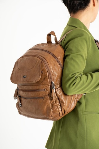 Baginn Y.s.deri Orta Boy Kadın Sırt Çantası Vegan Deri Bayan Çantası 30 25 Cm Çok Cepli Yumuşak Doku 001