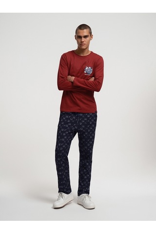 Regular Fit Erkek Pijama Bordo
