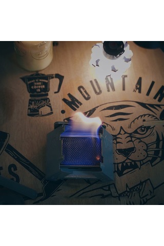 Dofolink Stainless Steel Mini Alkol Ocağı Seti: Enerji Tasarruflu Küçük Adalar Ocağı 2.1 + Katlanabilir Isıtıcı Gümüş