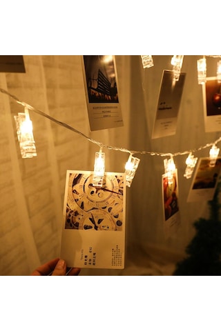 Işıklı Mandallı Fotoğraf Albümü 20li Çok Renkli