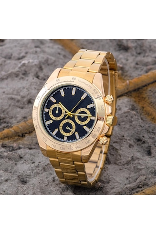 Saattino ST-304248 Çelik Kordon Erkek Kol Saati Gold