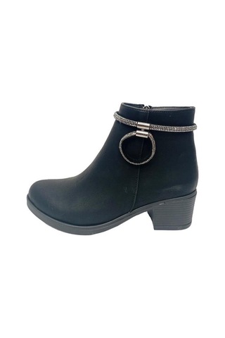 Fix 9305 Yağlı Deri Trend Fashion Fermuarlı Kadın Bot Siyah
