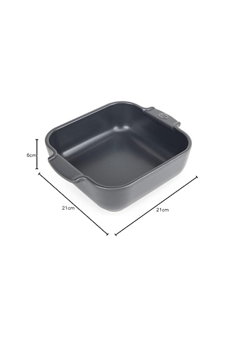 Appolia Kare Saplı Fırın Kabı, Seramik, Arduvaz/gri, 6 X 21 X 21 Cm, Kapasite: Yakl. 1 L, 60220 Çok Renkli