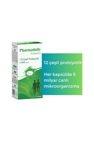 Pharmadaily Probiotics Probiotic Complex 12 Çeşit Probiyotik 30 Kapsül