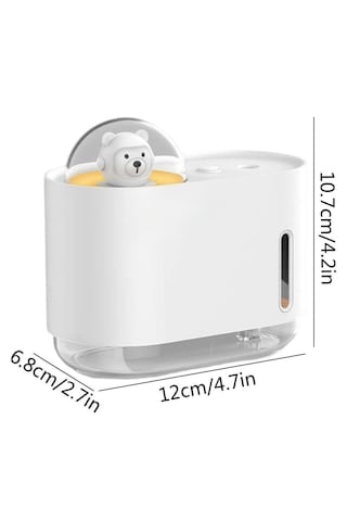 Lunaev Uzay Ayısı 300 Ml Usb Hava Nemlendirici Led Işıklı Masaüstü Buhar Makinesi, Yatak Odası &am