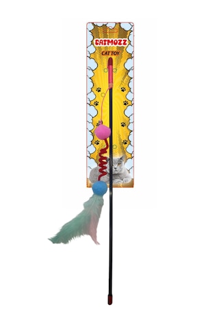 Catmozz Fırıldak Kedi Oyuncağı Oltası 45 Cm