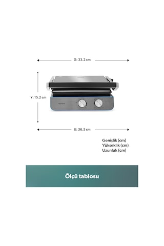 Homend Grilliant 1344h Inox Gövdeli, Döküm Çıkarılabilir Plakalı Tost Ve Izgara Makinesi