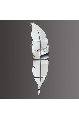 Dianziye Büyük Boy Gümüş Renkli Plastik Duvar Stickerı - Koruyucu Filmi Kaldırınca Parlak Ayna Efekti Gümüş