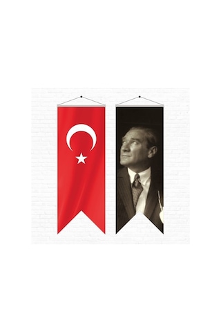 Atatürk Posteri Ve Türk Bayrağı Kırlangıç 50x150 Cm -6 Tek Ebat