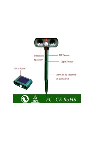 Ganzhoushop Ultrasonik Sensörlü Pır Kovucu Işık Hayvan Güneş Güçlü Enerjili Cbtx Adet 2 Aw