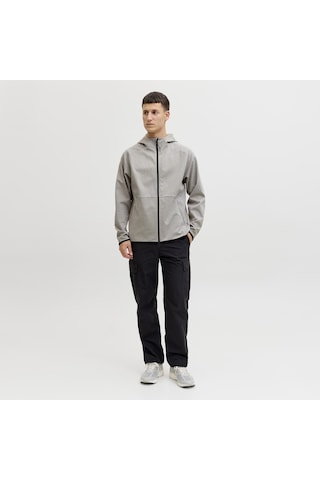 Jack & Jones Erkek Relaxed Fit Kapüsonlu Sweatshirt - Base - 12289209 Gri Melanj