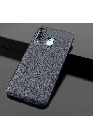 Galaxy A20S Kılıf Zore Niss Deri Desenli Silikon Kılıf