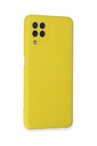 Samsung Galaxy A22 Uyumlu Kılıf Nano İçi Kadife Silikon - Sarı