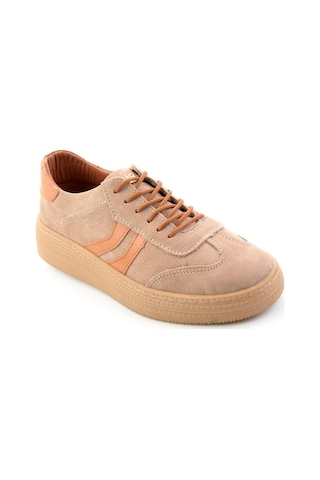Bambi Bej Nubuk Hakiki Deri Kadın Sneaker K01753222201