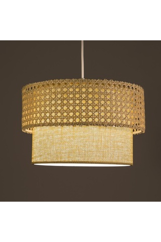 Rattan Serisi Örme Tasarım Sarkıt Hasır İç Kısım Salon Avize Yatak Odası Sarkıt