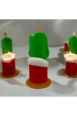 Yeni Yıl Grinch Led Mumlu Yılbaşı Aksesuarı 1 Adet