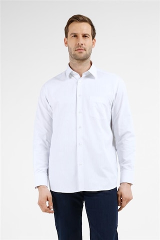 İmza Beyaz - Mavi Çizgili Desen Sert Yaka Uzun Kol Cepli Comfort Fit Pamuklu Gömlek 1004255274 Beyaz - Mavi