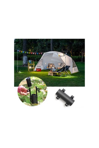 Kosona Kamp Tenteği, Şemsiyesi Ve Çadır Çubuğu Sabitleyici - Metal Malzeme, 35mm İç Çapı, 100mm Uzunluk Siyah