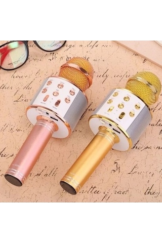Artfulabode Karaoke Mikrofon, Kablosuz Bt, Şarj Edilebilir, 1200mah, 10m İletim, Gül Altını Renk