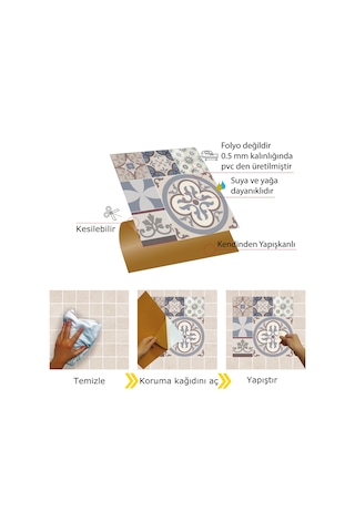 Tink KENDİNDEN YAPIŞKANLI ALASKA DESENLİ PVC KARO 30X30 CM