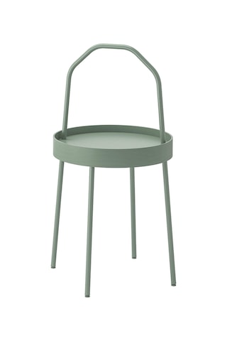 Kulplu Sehpa Su Yeşili Renk Meridyendukkan 38 Cm Metal Taşınabilir Sehpa