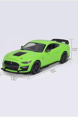 Maisto Lisanslı Metal Ford 2020 Mustang Shelby Gt500 1:24 Kapıları Açılabilir Oyuncak Model Araba Yeşil