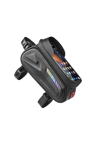Wheel Up Su Geçirmez Bisiklet Üstü Ön Boru Çerçeve Çantası Büyük Kapasiteli 7 İnç Dokunmatik Ekran Telefon Çantası - Çok Renkli Yansıtıcı Çok Renkli