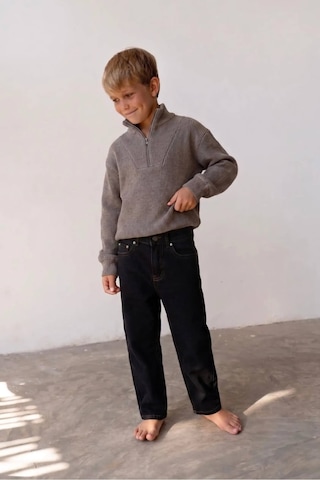 Poala Kids Selanık Yarım Fermuarlı Gri Sweat