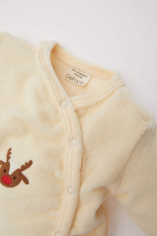 DeFacto Erkek Bebek Yenidoğan Yılbaşı Temalı Uzun Kollu Çıtçıtlı Kadife Tulum D6510A524WNER233 Ekru