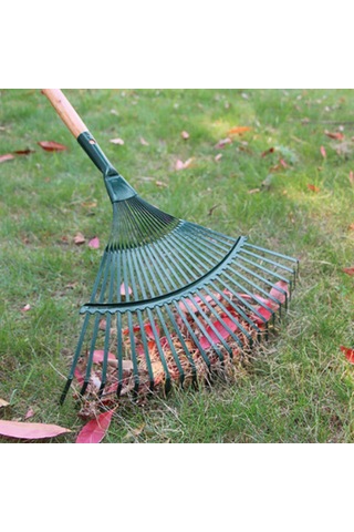 Reedark 42 Cm Paslanmaz Çelik Yaprak Tırmığı - Bahçe Ve Çim Alanlar İçin Dayanıklı 22 Dişli Model, Rastgele Renk