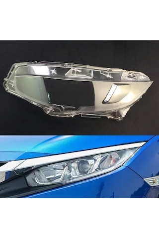 Honda Cıvıc Far Cam Halojen Ledsiz Tip Sağ Sol Set 2016-2021