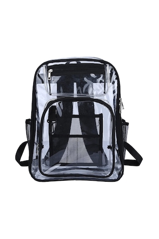 Homyl Spor Erkekler Için Şeffaf Sırt Çantası 2 Yollu Zip Siyah