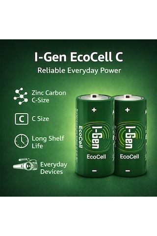 I-gen R14 Ecocell C Boy Pil 1.5v Orta Boy Pil 10'lu Paket