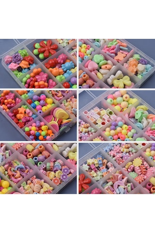 Wezone 01 Çok Renkli Delikli Plastik Boncuklar - Kolye Ve Bilezik Dıy Takı Seti Diğer