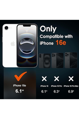 Apple Uyumlu iPhone 16e Şeffaf Kılıf + Cam Ekran Koruyucu Seti (1 CAM 1 KILIF)
