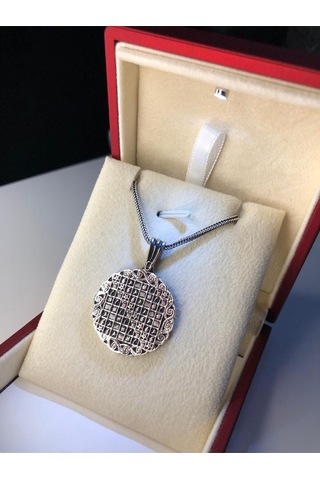 İsmi Azam Ve Yedi Ayetler Vefki Çift Taraflı Unisex 925 Gümüş Işıklı Kutuda Kolye