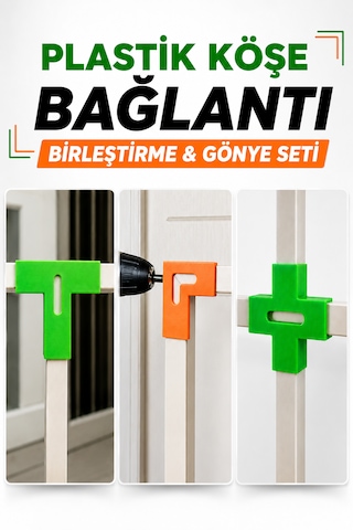 Plastik Köşe Bağlantı Birleştirme Ve Gönye Aparatı Turuncu Yeşil