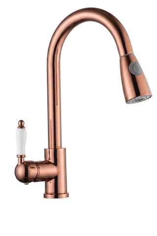 Lpd Spiralli Uzayan Eviye Mutfak Lavabo Bataryası Rose Gold
