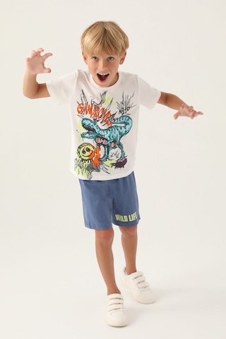 Rolypoly Wild Life Krem Erkek Çocuk Bermuda Takım 5274-43131 Krem