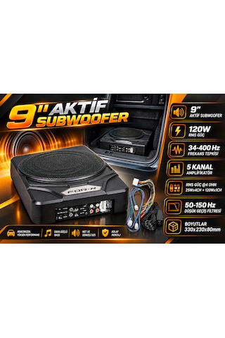 For-x Xsw-9 4.1 Koltuk Altı Aktif Subwoofer + 2 Hoparlör Bağlantılı