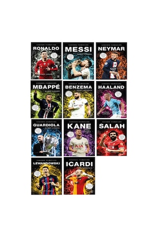 Sahanın Yıldızları Ronaldo - İcardi Poster Sticker Futbolcu Kartı Hediyeli Toplam 11 Kitap