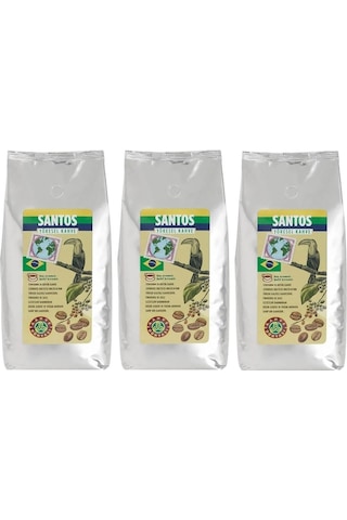 Kahve Dünyası Yöresel Santos Çekirdek Filtre Kahve 3 x 1 KG