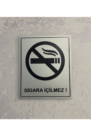 Sigara Içilmez Levhası 10x12 Cm Metal Arkası Bantlı Kolay Montaj