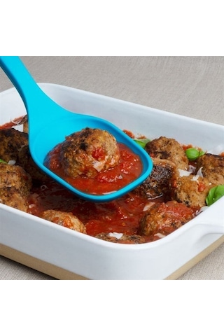 Lurch - Platin Silikon Servis Kaşığı 33,5 Cm Mavi - Yanmaz, Yapışmaz, Bükülmez, Çizmez, Tat Ve Koku Bırakmaz - 240114