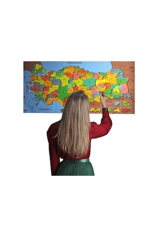 Durukar Renkli Türkiye Haritası Manyetik Yapıştırıcı Gerektirmeyen Duvar Stickerı 118 Cm 56 Cm