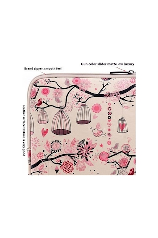 Ebitda Lisen 39x27,5x1,5 Cm 15,6 Dizüstü Bilgisayar Taşıma Çantası - Bej Karikatür Tasarım Çok Renkli