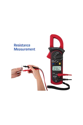 Lemestar Kırmızı Aneng St201 Klem Ampermetre: Dijital Multimetre, Akım-gerilim Ölçer, Depolama Çantası, Pil Hariç